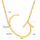 Stainless Steel Women's Unisex 18 Inch Necklace Pendant Letter Lobster Clasp S1