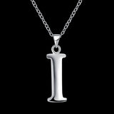 Sterling Silver Plated Necklace Women Pendant Initial Letter Alphabet B375