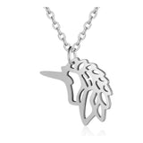 Stainless Steel Pendant Necklaces Unicorn Silver Gold 17.7" 23x15x1mm P381