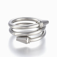 304 Stainless Steel Wide Band Finger Rings Size 6~9 Gold 16~19mm Z676