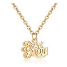 Mother's Day Stainless Steel Pendant Necklace Word Best Mom Silver 16" 1mm A403