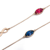 Yellow Gold Plated Necklace Chain  AAA Zirconia Blue Lobster Clasp B390