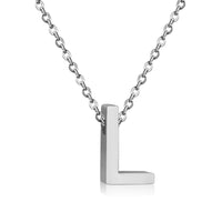 Stainless Steel Women's Unisex 18 Inch Necklace Pendant Letter Lobster Clasp S3