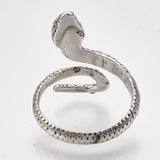 Alloy Cuff Finger Ring Snake Antique Silver Size 8 Adjustable 19mm P441