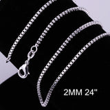 Sterling Silver Plated Necklace Chain Lobster Clasp B365