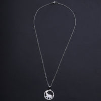 Stainless Steel Pendant Necklace Lobster Clasp Elephant Silver 17.71" 1.5mm P77