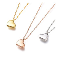 Stainless Steel Heart Pendants Necklaces Lobster 16.5" 42cm Z504