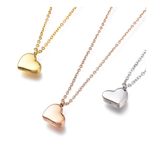 Stainless Steel Heart Pendants Necklaces Lobster 16.5" 42cm Z504