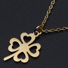 Stainless Steel Pendant Necklace Lobster Clsp Clover Silver Gold 15.7" 1.5mm P48