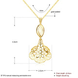 Yellow Gold Plated Necklace Pendant Flower Drop 19 Inches 1MM Lobster Clasp B299