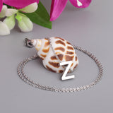 Stainless Steel Women's Unisex 18 Inch Necklace Pendant Letter Lobster Clasp S3