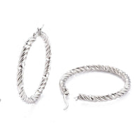 Stainless Steel Hoop Earring Hypoallergenic Ear Nut Twisted Ring Gold Z283