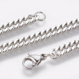 Stainless Steel Curb Chain Bracelet Lobster Clasp Gold Silver 8.3" 4~5x2mm P243