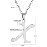 Stainless Steel Women's Unisex 18 Inch Necklace Pendant Letter Lobster Clasp S2