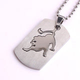 Stainless Steel Pendant 0.912X1.64 Inch Square tags Constellation Necklace B162