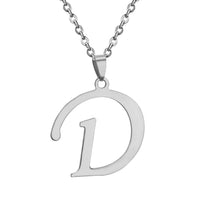 Stainless Steel Women's Unisex 18 Inch Necklace Pendant Letter Lobster Clasp S2