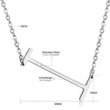 Stainless Steel Women's Unisex 18 Inch Necklace Pendant Letter Lobster Clasp S1