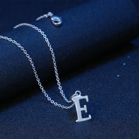 Sterling Silver Plated Necklace Women Pendant Initial Letter Alphabet B375