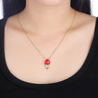Yellow Gold Plated Necklace Women's Pendant Ice Cream AAA Zirconia Lobster B176