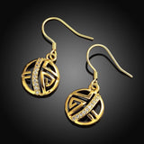 Yellow Gold Platinum Plated Fish Hook Drop Dangle Bali Earrings L118