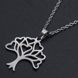 Stainless Steel Pendant Necklace Lobster Clasp Tree Silver Gold 17.71" 1.5mm P85