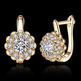 Platinum Plated Earrings  Hoop Huggies AAA Zirconia Latch Back Clasp L582