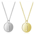 Stainless Steel Initial Pendant Necklace Alphabet Silver Gold Letter 16" A416