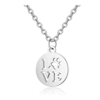 304 Stainless Steel Pendant Necklace Round Word Love Silver Color 16" 1mm A406