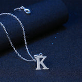 Sterling Silver Plated Necklace Women Pendant Initial Letter Alphabet B375