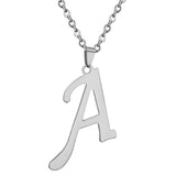 Stainless Steel Women's Unisex 18 Inch Necklace Pendant Letter Lobster Clasp S2