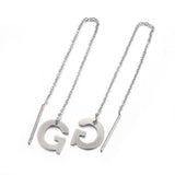 Stainless Steel Stud Earrings Earrings Ear Threads Alphabet Initial Letter Z314