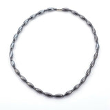 Non-Magnetic Synthetic Hematite Beads Necklace Brass Magnetic Clasp 18" P39