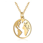 201 Stainless Steel Pendant Necklaces Cable Chains Earth Silver Gold 15.7" P665