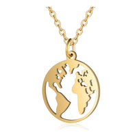 201 Stainless Steel Pendant Necklaces Cable Chains Earth Silver Gold 15.7" P665