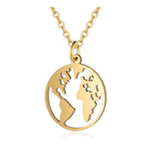 201 Stainless Steel Pendant Necklaces Cable Chains Earth Silver Gold 15.7" P665