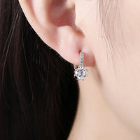 Yellow Gold Plated Earrings  Hoop Huggies AAA Zirconia  Latch Back Clasp L592