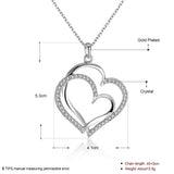 Rose Yellow Gold Silver Necklace Pendant Heart Zirconia 20" 2MM Lobster B332