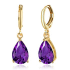 Yellow Gold Platinum Plated Earrings Drop Dangle Zirconia L585