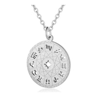 Stainless Steel Pendant Necklaces  Round Constellations Silver Gold 15.7" P382