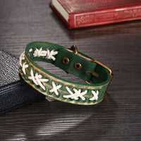 Leather Bracelet Handmade 9 Inches 14MM Belt Buckle  L478