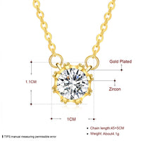 Yellow Gold Plated Necklace Pendant Flower Zirconia 20 Inches 1MM Lobster B179