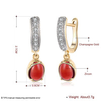 Platinum Plated Earrings Drop Dangle AAA Zirconia Blue Latch Back Clasp L591