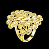 Yellow Gold Plated Ring Fashion Cocktail Flower B481