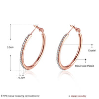 Rose Yellow Gold Silver Zirconia Latch Back Hoop Earrings L113