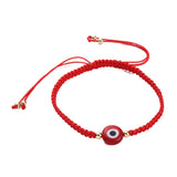 Adjustable Nylon Thread Braided Bead Bracelet Handmade Evil Eye Gold Z143