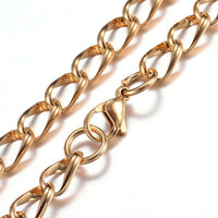 Stainless Steel Chain Bracelet Lobster Gold 8.2" (210mm) 7mm Z201