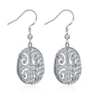 Yellow Gold Platinum Plated Earrings  Drop Dangle Fish Hook Clasp L646