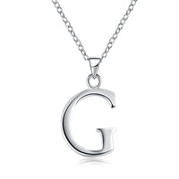 Sterling Silver Plated Necklace Women Pendant Initial Letter Alphabet B375