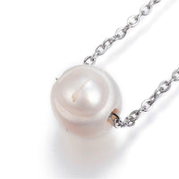 304 Stainless Steel Pendant Necklace Freshwater Pearl Bead Lobster Gold 17" A262