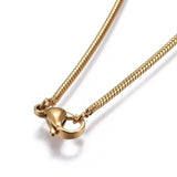 Stainless Steel Slider Necklaces Snake Stopper Beads Gold Silver Adjustable P385